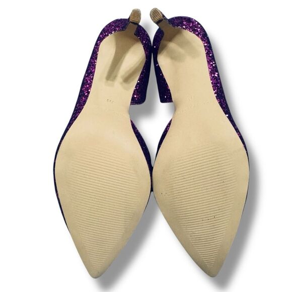 Marc Fisher Pink Glitter D’Orsay Stiletto Heels Women’s Size 7 Pointed Toe - Picture 7 of 8